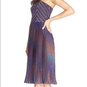 Dress The Population Rosalie Metallic Strapless Dress
